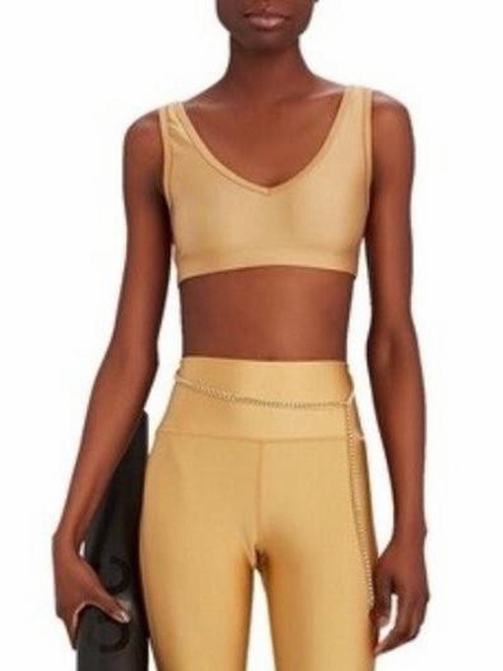 WeWoreWhat Mustard Gold Crop Top & Matching Leggings Set